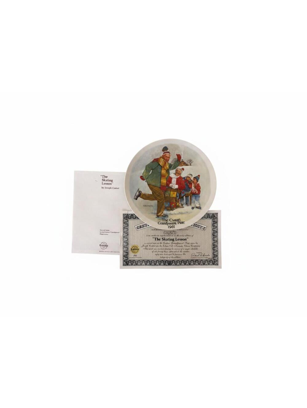 Knowles Joseph Catari "The Skating Lesson" Collector Plate (1981)